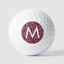 Red Burgundy Maroon Persoonlijk Initiaal Golfballen