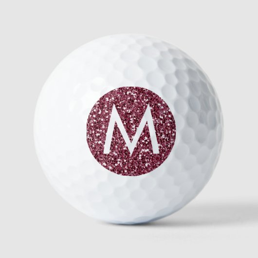 Red Burgundy Maroon Persoonlijk Initiaal Golfballen (Voorkant)