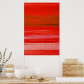 Red Burgundy Pink Waterverf Abstracte achtergrond Poster (Keuken)