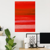 Red Burgundy Pink Waterverf Abstracte achtergrond Poster (Thuiskantoor)