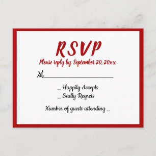 Red Burgundy RSVP WEdding Party Herfst Land Uitnodiging Briefkaart