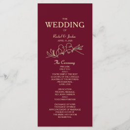 Red Burgundy Wedding Programmakaart