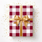 Red Burgundy White Pattern Cadeaupapier