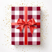 Red Burgundy White Pattern Cadeaupapier