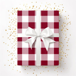 Red Burgundy White Pattern Cadeaupapier
