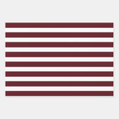 Red Burgundy White Polka Dots Stripes Snowflakes Inpakpapier Vel (Voorkant 2)