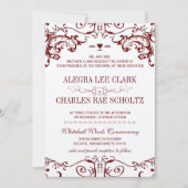  Red Burgundy Wine Typografie Kaart (Voorkant)