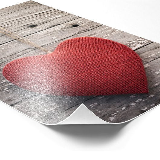 Red Burlap Heart Foto Afdruk (Hoek)