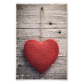 Red Burlap Heart Foto Afdruk (Voorkant)