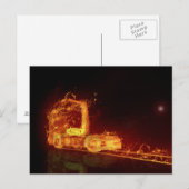 Red Burning Truck in Fire Flams Briefkaart (Voorkant / Achterkant)