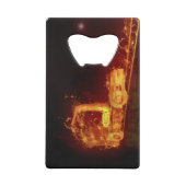 Red Burning Truck in Fire Flams Creditkaart Flessenopener (Achterkant)