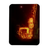 Red Burning Truck in Fire Flams Magneet (Verticaal)