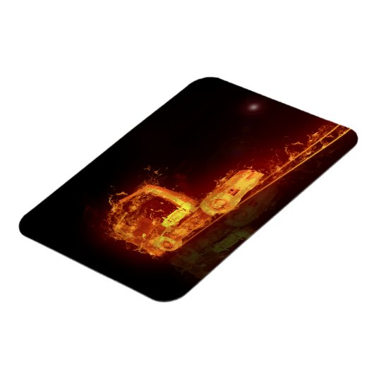 Red Burning Truck in Fire Flams Magneet (Linkerzijde)