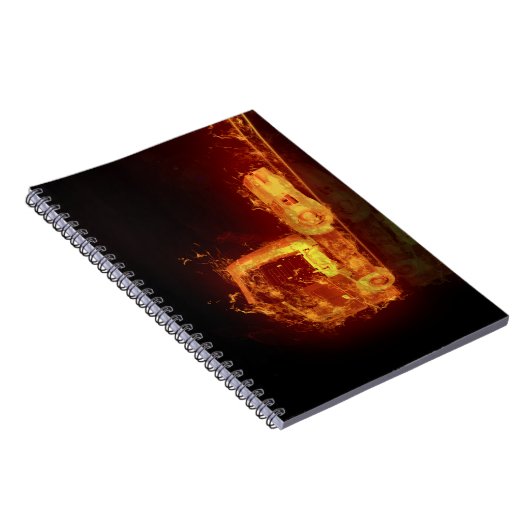 Red Burning Truck in Fire Flams Notitieboek (Rechterzijde)