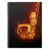 Red Burning Truck in Fire Flams Notitieboek (Voorkant)