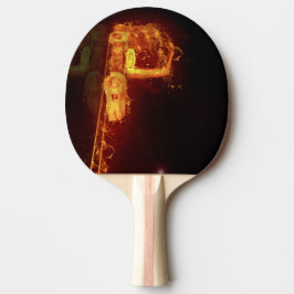 Red Burning Truck in Fire Flams Tafeltennisbatje