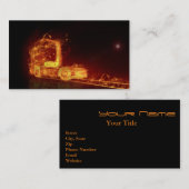 Red Burning Truck in Fire Flams Visitekaartje (Voorkant / Achterkant)