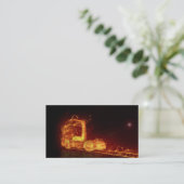 Red Burning Truck in Fire Flams Visitekaartje (Staand voorkant)
