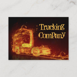 Red Burning Truck in Fire Flams Visitekaartje