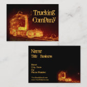 Red Burning Truck in Fire Flams Visitekaartje (Voorkant / Achterkant)