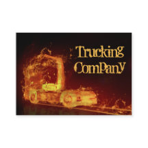 Red Burning Truck in Fire Flams