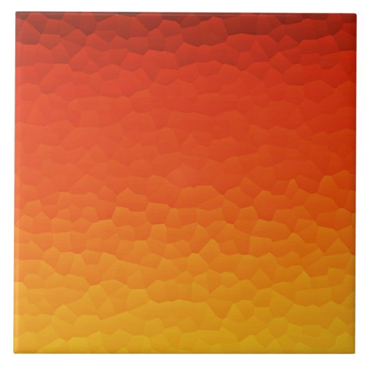 Red Burnt Oranje aan Gold Ombre Crackle Pattern Tegeltje (Voorkant)