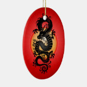 Red Burst Chinese draak Keramisch Ornament (Rechts)