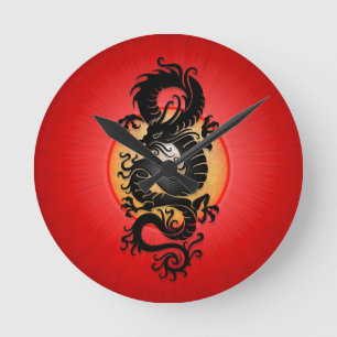 Red Burst Chinese draak Ronde Klok