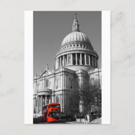 Red Bus bij St Paul's Cathedral Briefkaart