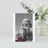 Red Bus bij St Paul's Cathedral Briefkaart (Staand voorkant)
