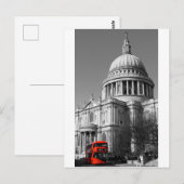 Red Bus bij St Paul's Cathedral Briefkaart (Voorkant / Achterkant)