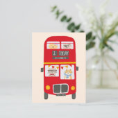 Red Bus Birthday Briefkaart (Staand voorkant)