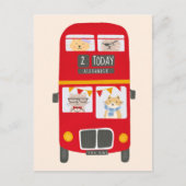 Red Bus Birthday Briefkaart (Voorkant)