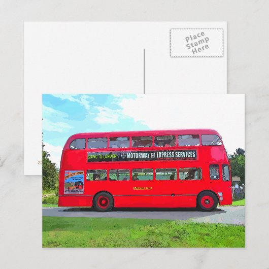 RED BUS BRIEFKAART (Voorkant / Achterkant)