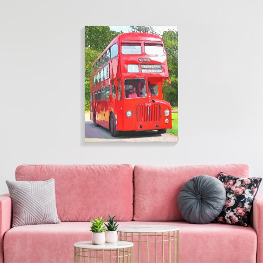 RED BUS CANVAS AFDRUK (Insitu (Woonkamer))
