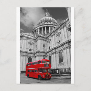 Red Bus en St Pauls Uni (meerdere afbeeldingen ges Briefkaart