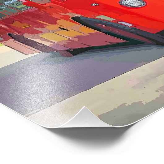 RED BUS FOTO AFDRUK (Hoek)