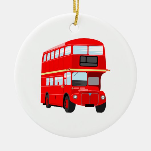 Red Bus Keramisch Ornament (Voorkant)