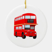 Red Bus Keramisch Ornament (Achterkant)