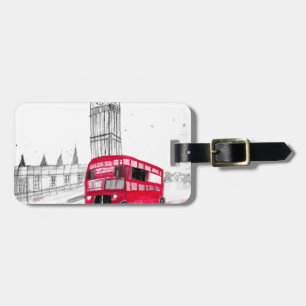 Red bus London Bagagelabel