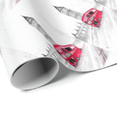 Red bus London England  patroon Big Ben Cadeaupapier (Rol Hoek)