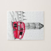 Red bus London waterverf  Engeland Legpuzzel (Horizontaal)
