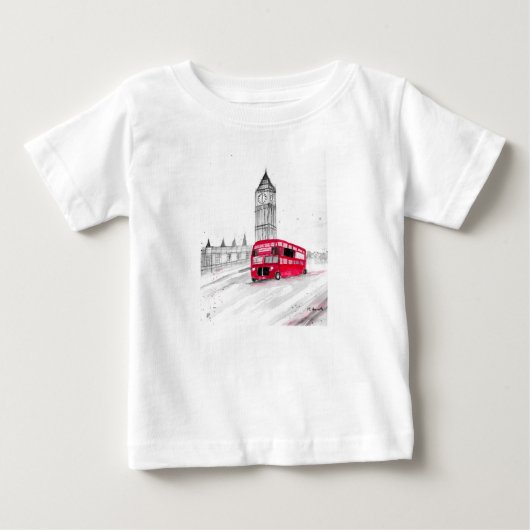 Red bus London waterverf England (Voorkant)