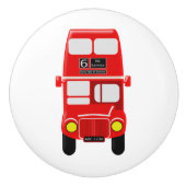 Red Bus-ontwerp Keramische Knop (Voorkant)