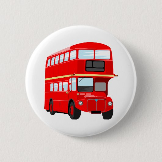 Red Bus Ronde Button 5,7 Cm (Voorkant)