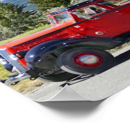 Red Buses, Glacier National Park, Montana Poster (Hoek)