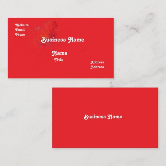 Red Business Card Visitekaartje (Voorkant / Achterkant)