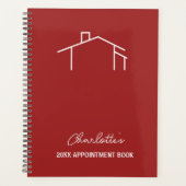 Red Business House Logo Appointer Book Planner (Voorkant)