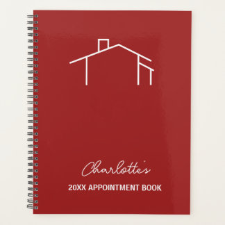 Red Business House Logo Appointer Book Planner