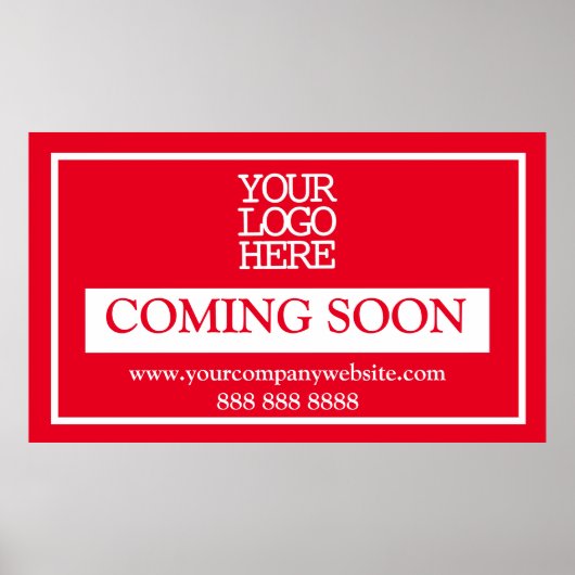 Red Business Logo binnenkort verkrijgbaar Poster (Voorkant)